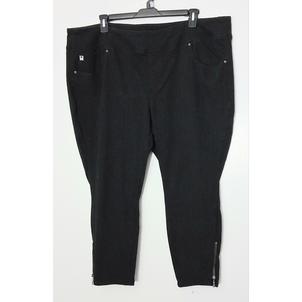 Belle by Kim Gravel Jeans Women's Size 26WP Flexibelle Zip Ankle Black Pre-owned